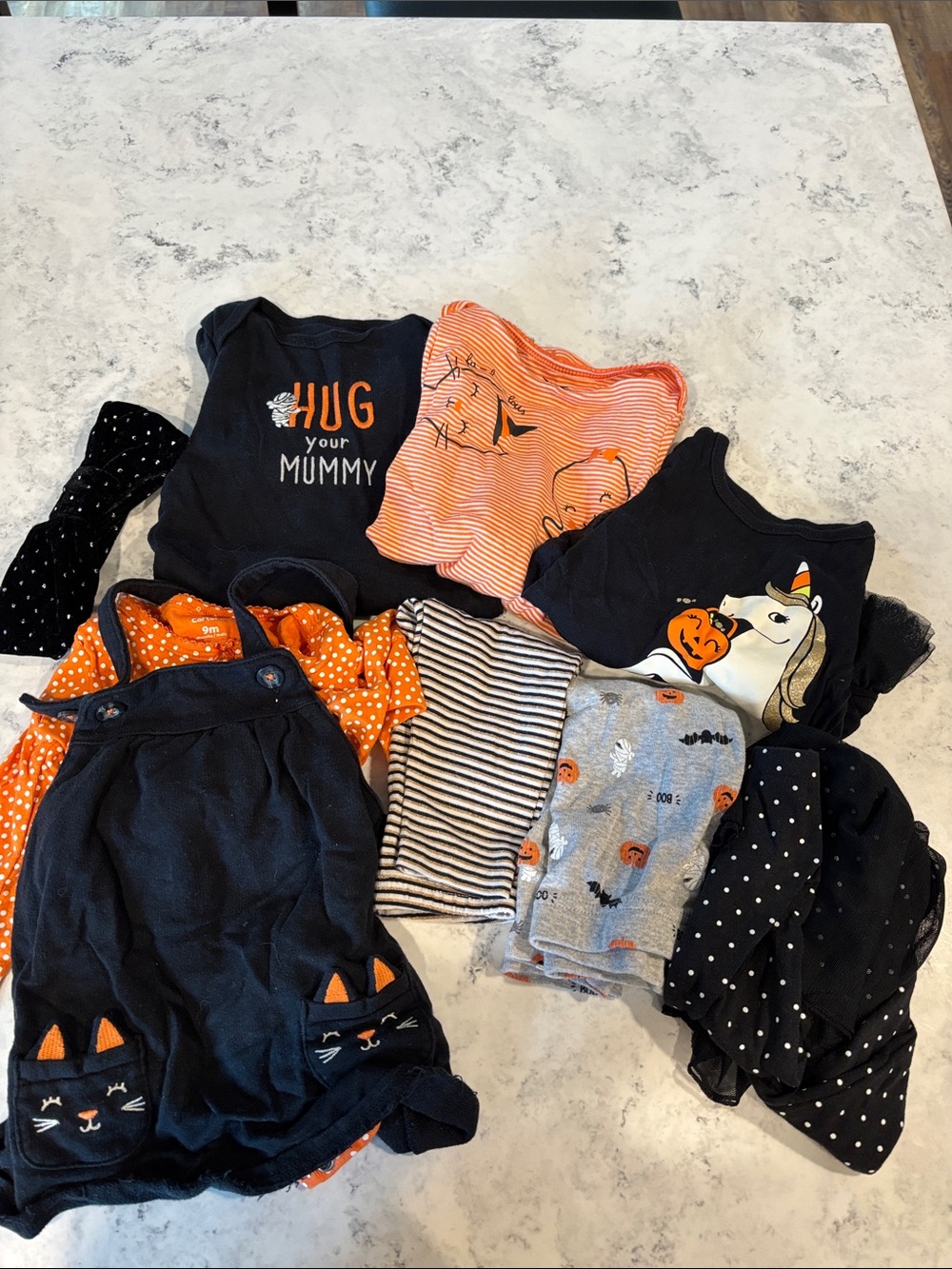 Halloween Baby Outfit Bundle in Black & Orange